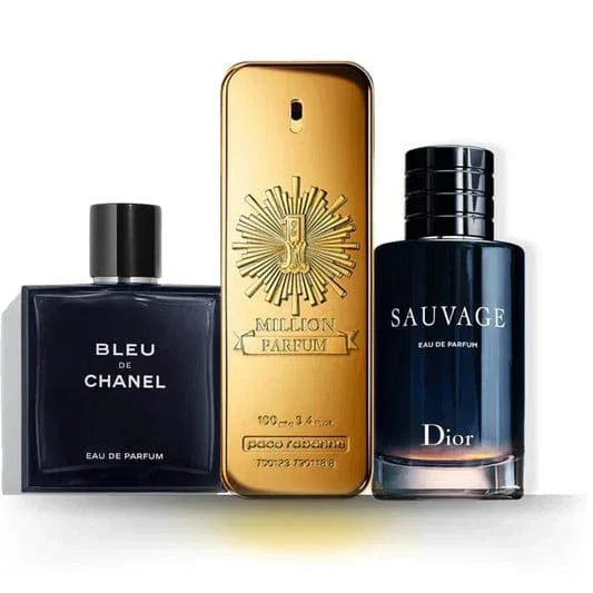 Set di 3 profumi | Bleu de Chanel + Sauvage + 1 Million